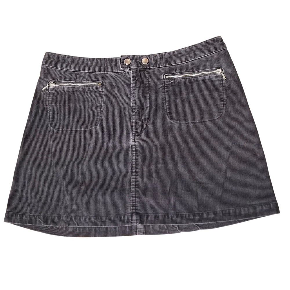Abercrombie & Fitch Gray Corduroy Mini Skirt Zipper Pockets A-Line 6 1P4268